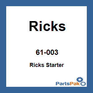 Ricks Motorsport Electrics 61-003; New Fits Artic Cat Starter Motor
