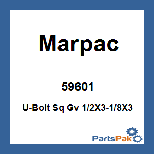 Marpac 59601; U-Bolt Square Galvanized 1/2X3-1/8X3