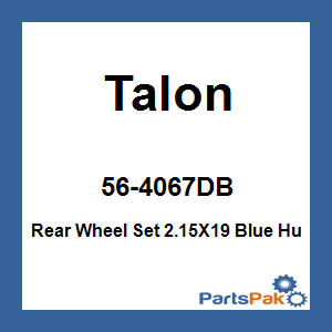 Talon 56-4067DB; Rear Wheel Set 2.15X19 Blue Hu