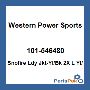 WPS - Western Power Sports 101-546480; Snofire Ldy Jkt-Yl / Black 2X L Yl / Black / Wh- Trail Collection
