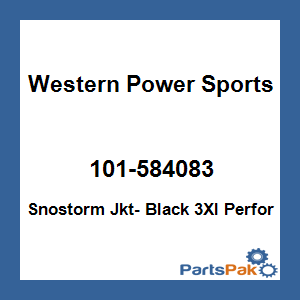 WPS - Western Power Sports 101-584083; Snostorm Jkt- Black 3Xl Performance Collection