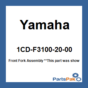 Yamaha 1CD-F3100-20-00 Front Fork Assembly; 1CDF31002000