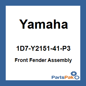 Yamaha 1D7-Y2151-41-P3 Front Fender Assembly; 1D7Y215141P3