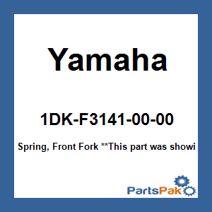 Yamaha 1DK-F3141-00-00 Spring, Front Fork; 1DKF31410000