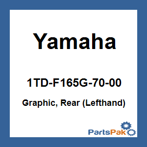 Yamaha 1TD-F165G-70-00 Graphic, Rear (Lefthand); 1TDF165G7000
