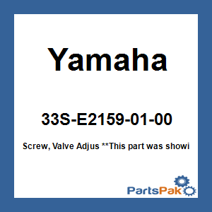 Yamaha 33S-E2159-01-00 Screw, Valve Adjus; 33SE21590100