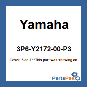 Yamaha 3P6-Y2172-00-P3 Cover, Side 2; 3P6Y217200P3