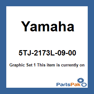 Yamaha 5TJ-2173L-09-00 Graphic Set 1; 5TJ2173L0900