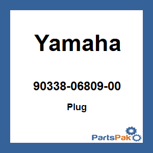 Yamaha 90338-06809-00 Plug; 903380680900