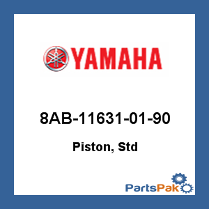 Yamaha 8AB-11631-01-90 Piston, Standard; 8AB116310190