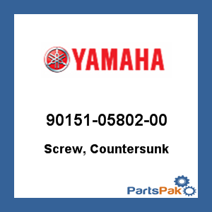 Yamaha 90151-05802-00 Screw, Countersunk; 901510580200
