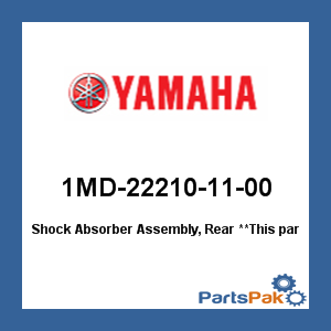 Yamaha 1MD-22210-11-00 Shock Absorber Assembly, Rear; New # 1MD-22210-12-00