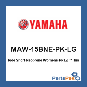 Yamaha MAW-15BNE-PK-LG Ride Short-Neoprene Womens-Pk Large; MAW15BNEPKLG