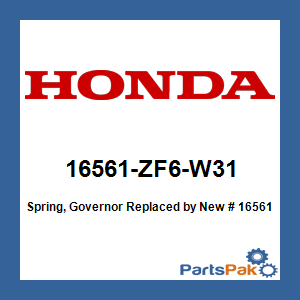 Honda 16561-ZF6-W31 Spring, Governor; New # 16561-ZF6-W32
