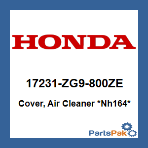 Honda 17231-ZG9-800ZE Cover, Air Cleaner *Nh164*; 17231ZG9800ZE