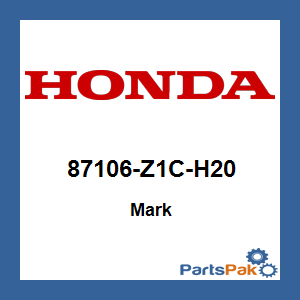 Honda 87106-Z1C-H20 Mark; 87106Z1CH20