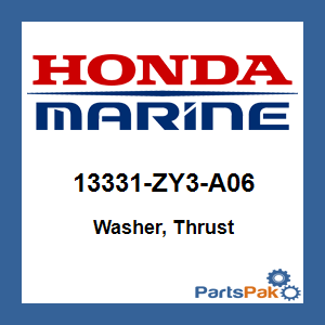 Honda 13331-ZY3-A06 Washer, Thrust; 13331ZY3A06