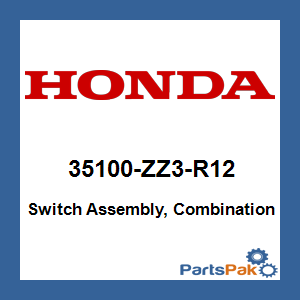 Honda 35100-ZZ3-R12 Switch Assembly, Combination; 35100ZZ3R12