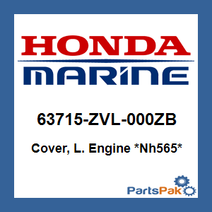 Honda 63715-ZVL-000ZB Cover Complete, Engine *Nh565* (Grand Prix White); New # 63715-ZVL-010ZB