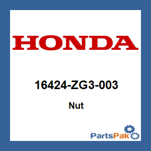 Honda 16424-ZG3-003 Nut; 16424ZG3003