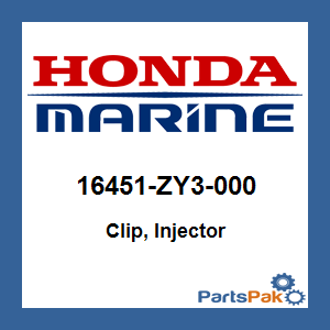 Honda 16451-ZY3-000 Clip, Injector; 16451ZY3000