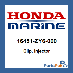Honda 16451-ZY6-000 Clip, Injector; 16451ZY6000