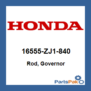 Honda 16555-ZJ1-840 Rod, Governor; 16555ZJ1840
