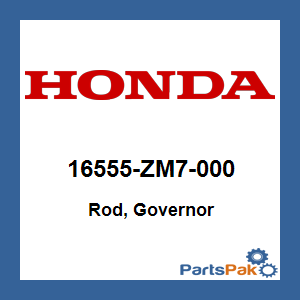 Honda 16555-ZM7-000 Rod, Governor; 16555ZM7000