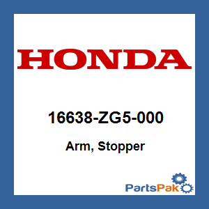 Honda 16638-ZG5-000 Arm, Stopper; 16638ZG5000