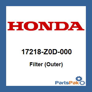 Honda 17218-Z0D-000 Filter (Outer); 17218Z0D000