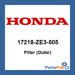 Honda 17218-ZE3-505 Filter (Outer); New # 17218-ZE3-000