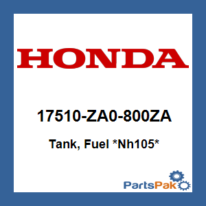 Honda 17510-ZA0-800ZA Tank, Fuel *NH105* (Matte Black); 17510ZA0800ZA