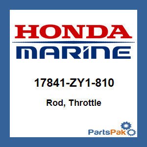 Honda 17841-ZY1-810 Rod, Throttle; 17841ZY1810