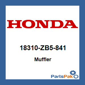 Honda 18310-ZB5-841 Muffler; 18310ZB5841