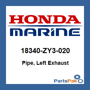 Honda 18340-ZY3-020 Pipe, Left Exhaust; 18340ZY3020