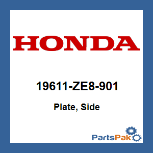 Honda 19611-ZE8-901 Plate, Side; 19611ZE8901