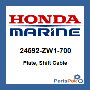 Honda 24592-ZW1-700 Plate, Shift Cable; 24592ZW1700