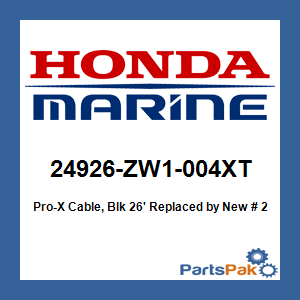 Honda 24926-ZW1-004XT Pro-X Cable, Blk 26'; New # 24926-ZY3-7100