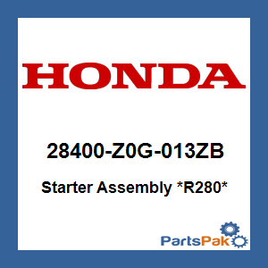 Honda 28400-Z0G-013ZB Starter Assembly *R280* (Power Red); 28400Z0G013ZB
