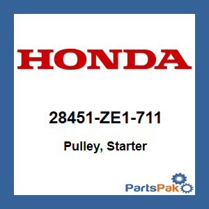 Honda 28451-ZE1-711 Pulley, Starter; 28451ZE1711