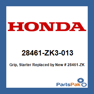 Honda 28461-ZK3-013 Grip, Starter; 28461ZK3013