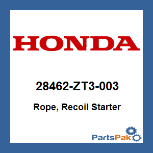 Honda 28462-ZT3-003 Rope, Recoil Starter; 28462ZT3003