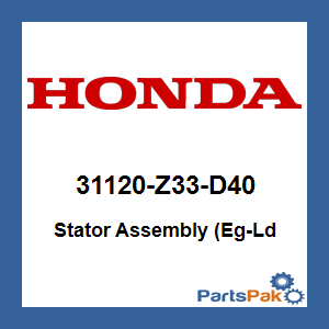 Honda 31120-Z33-D40 Stator Assembly (Eg-Ld; 31120Z33D40