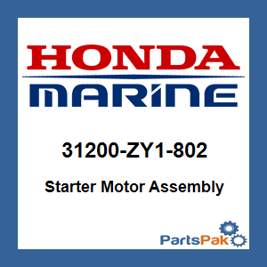 Honda 31200-ZY1-802 Starter Motor Assembly; New # 31200-ZY1-803