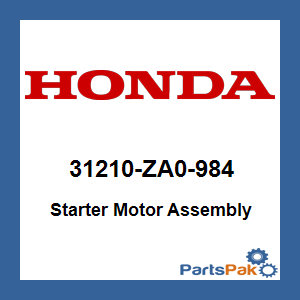 Honda 31210-ZA0-984 Starter Motor Assembly; 31210ZA0984