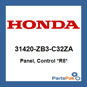 Honda 31420-ZB3-C32ZA Panel, Control *R8* (Red); 31420ZB3C32ZA