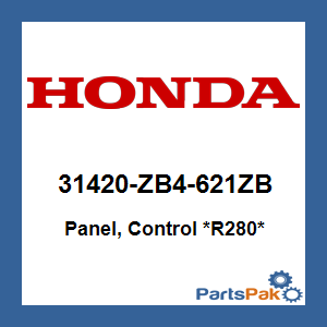 Honda 31420-ZB4-621ZB Panel, Control *R280* (Power Red); 31420ZB4621ZB