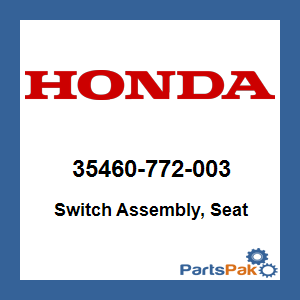 Honda 35460-772-003 Switch Assembly, Seat; 35460772003