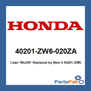 Honda 40201-ZW6-020ZA Case *NH246* (Loosey Gray); New # 40201-ZW6-C00ZA