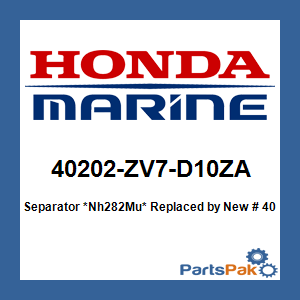 Honda 40202-ZV7-D10ZA Separator *Nh282Mu* (Oyster Silver); New # 40202-ZV7-D11ZA